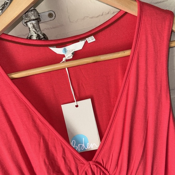 Boden dress coral red Elina jersey 12 regular NEW Sleeveless soft stretch - Picture 5 of 7